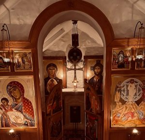 Iconostasis with Theotokos Transfiguration and Royal doors open